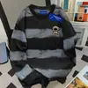Camiseta de Algodão Puro Pesado Americana Filhote Fofo Versátil Tie-Dye Manga Longa Feminina Outono Vintage Estampada Criativa