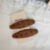 Pinza BB Ovalada Estilo Coreano Retro Bloques de Color Puntos Polka Textura de Nicho Pinza Lateral Accesorios para el Cabello Flequillo Despeinado Pinza para el Cabello