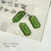 Serie Verde Amarillo de Fuegos Artificiales de Vidrio Checo Doméstico Placa Grabada Hoja Hecha a Mano Pintada con Oro Materiales y Accesorios para Pulsera DIY