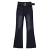 Estilo Americano High Street Retro Aspecto Delgado Micro La Jeans para Mujer Otoño 2024 Nuevo Estilo Chica Caliente Cintura Alta Tubo Ahumado Pantalones Largos