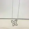 Nuevo Collar Lily Recortado de Harry, Diseño Versátil de Diamante Completo Marquise de Alta Gama, Cadena para Clavícula de Nicho Pendientes de Mariposa