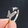 Anillo Abierto de Mariposa con Circonita Cúbica de Lujo Ligero Venta Caliente Transfronteriza Sentido de Diseño de Nicho Anillo para Dedo de Temperamento Versátil de Gama Alta