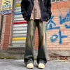 Jeans de Mezclilla Lavada Vintage 2026 para Hombre, Estilo High Street Americano, Pantalones Largos Rectos Sueltos Ligeramente Acampanados de Moda