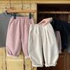 Bora Roupa Infantil Coreana Calça com Forro de Fleece Novo Estilo 2025 Calça Casual para Meninos Calça Reta para Meninas