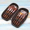 15 Brochas de Maquillaje de Madera de Haya con Pelo de Animal, Pelo Fino de Cabra, Pelo Real, Mango de Madera, Fuerte Capacidad de Retención de Polvo, Sombra de Ojos