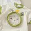 Mameluco de Bebé Verano Nuevo Estilo Bordado de Dibujos Animados Rana Pequeña Mono para Niños y Niñas Ropa de Exterior Enterizo