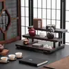 Estante de Exhibición de Madera Maciza en Forma de Escalera para Juegos de Té, Coleccionables, Joyería y Accesorios de Transmisión en Vivo Multicapa