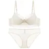 Ropa Interior Sexy Francesa Verano Fina Encaje Puro Deseo Chica Sujetador Conjunto de Lencería para Busto Grande para que Parezca Más Pequeño Anti-Caída