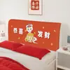Funda sencilla y festiva roja para cabecero de cama para uso doméstico, tipo universal para dormitorio, resistente a la suciedad y al polvo, funda de tela universal para cabecero al por mayor