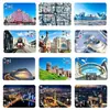 Imán de nevera de vidrio con imán de Harbin, Heilongjiang, arquitectura de estilo europeo, estadio de hielo y nieve, decoración de recuerdo turístico de la ciudad