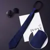 Corbata para Hombre de Negocios Cremallera Perezosa Fácil de Tirar Boda Traje de Novio Profesional Negro para Hombre Sin Nudo