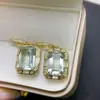 Brincos de Cristal Verde Naturais! Cristal Limpo! Fogo Super Forte! Especificações de Pedra Solta 10*14mm,