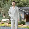 Pijama de Gasa de Doble Capa 100% Algodón Star Jump para Mujer, Nuevo Conjunto de Ropa de Casa de Gasa de Doble Capa 100% Algodón de Manga Larga para Hombre, Adecuado para Usar al Aire Libre