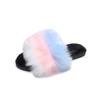 Pantuflas Peludas de Colores Arcoíris para Mujer, Estilo Coreano, Moda, Pantuflas Planas, Zapatos Casuales para el Hogar de Mujer