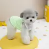 Roupas para Cachorro Verão Colete Fino com Alças para Cães Pequenos com Clipe para Guia Bichon Teddy 25 Colete Listrado de Gaze Fina