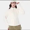 Chamarra de polar estilo 2026lulu ajustada para mujer, cortavientos con forro de polar, sudadera para mujer