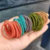 Estilo Coreano Simple Estilo Ins Anillo para el Cabello Alta Elasticidad Delgado Viscosa Hilo Sin Costuras Banda de Goma Funda de Cuero Hilo Color Caramelo