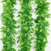 Enfeites de parede decoração de pothos de rattan árvore artificial folhas videira verde videira de flor de plástico cobertura de tubo de água folhas verdes