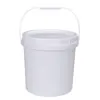 Cubo de Plástico Grueso de 5L en Stock, Cubo de Agua de 10 Litros, Material de Polipropileno de Grado Alimenticio, Cubo Grande Espiral Blanco Transparente de 25 Litros con Tapa