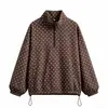 Fabricante Mayorista de Ropa Femenina Transfronteriza 2026 Aliexpress Moda de Venta Caliente Sudadera Chaqueta Holgada de Media Cremallera con Lunares