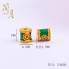 Cuentas Espaciadoras Moneda Largas Duraderas de Oro Laminado con Piedra Lunar y Patrón de Nube Auspiciosa, Pulsera de Cuentas, Collar, Cuentas de la Fortuna, Cuentas de los Deseos, Cuentas Barril