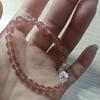 Pulsera de cristal de fresa estilo coreano para mujer, anillo único, perla de agua dulce, polvo de perla, flor de nácar, pulsera, joyería al por mayor