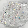 2022 nuevo网红 de red Joyería para uñas de cristal K9 Diamante Super Brillante Cuadrado Aurora taladro de punta inferior taladro de pila de uñas