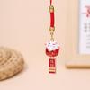 Guofeng texto bendición gato de la suerte de cerámica cadena para teléfono móvil Guofeng colgante para llaves lindo pareja pequeño regalo joyería