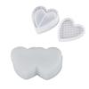 Molde de Caja de Almacenamiento de Amor para el Día de San Valentín Apilable Doble Forma de Corazón con Facetas Caja de Almacenamiento de Amor Molde de Silicona de Yeso