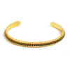 Europa y Estados Unidos transfronterizo nuevo versátil temperamento alta gama moda joyería acero inoxidable chapado en oro de 18 quilates completo en el centro pulsera de diamantes