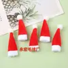 Suprimentos de Decoração de Natal Ponto Cruzado Mini Chapéu Vermelho Puro de Natal, Chapéu Pirulito Faca e Garfo Acessórios de Decoração