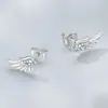 Brincos de Asa de Anjo com Zircônia Estilo Europeu e Americano Transfronteiriço Joias para Mulheres Brincos Stud de Luxo Leve High-End Atacado