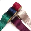 Cinta de Terciopelo de 10 cm de Ancho, Cara Única con Fondo Dorado, Hecha a Mano para Manualidades, Lazo Decorativo para Fondo de Árbol de Navidad, 10 Yardas/Rollo en Stock
