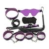 Brinquedos Sexuais para Adultos, Bola para Boca, Chicote, Máscara para Olhos, Algemas de Couro, Ferramentas SM, Conjunto de 7 Peças, Brinquedos de Provocação