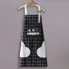 Delantal de moda para mujer, cocina, impermeable, a prueba de aceite, overol, lindo, ropa de trabajo para adultos, lote, borrable a mano, cintura