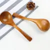 Cucharón de sopa, cuchara de madera, cucharón de sopa grande para uso doméstico, cuchara grande para servir sopa, cuchara para gachas de mango largo, cuchara de madera vintage, juego de cocina estilo japonés