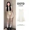 Vestido Branco de Bolinhas com Alças Finas para Mulheres, Novo Estilo de Verão 2026, Perfeito para Figuras Baixas, Deslumbrante Vestido de Férias de Yunnan