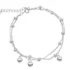 Pulseiras Empilháveis de Luxo Leve de Nicho, Pulseiras de Coração Tridimensionais de Camada Dupla Super Delicadas para Mulheres, Design de Alto Padrão, Joias de Mão Elegantes e Versáteis