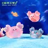 Par de cangrejos creativos en miniatura que brillan en la oscuridad, accesorios decorativos 3D DIY de bolsa sorpresa, adornos de escritorio en miniatura