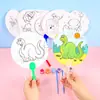 Abanico de papel en blanco para hacer tú mismo, con dibujos de colores, para pintar, con patrón, de cartón blanco, al por mayor