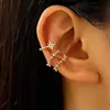 Conjunto de Três Peças de Clipe de Orelha Estrela de Oito Pontas, Luxo Acessível, High-End, Clipe de Orelha Simples para Empilhar para Mulheres Sem Piercing, Clipe de Osso de Orelha Sem Piercings