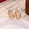 Pendientes de Pin de Plata Minimalistas Estilo Frío Corea del Sur Forma de C Moda Elegantes Versátiles Pendientes de Anillo de Pike Redondo para Mujer