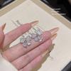 Pendientes Exquisitos de Plata S925 con Aguja de Plata, Circonita y Perla, Estilo Nicho Versátil y Sencillo, Pendientes de Lujo Ligero de Alta Gama para Mujer