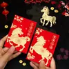 2026 Ano do Cavalo Novo Envelope Vermelho Criativo Tridimensional Festival da Primavera Pacote Vermelho Cavalo Desenho Animado Zodíaco Ano Novo Bolsa Envelope Vermelho Atacado