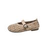 Zapatos Transpirables con Agujeros Huecos y Suela Blanda Estilo Hada con Falda Planos de Punta Redonda con Correa de Hebilla Mary Jane Zapatos Pequeños de Cuero para Mujer