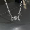 Collar de Cadena de Gato Ojo de Cristal Estrella Estilo Frío Ins de Verano Cadena Punk Personalidad de Nicho Femenina Accesorios