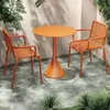 Juego de Mesa y Sillas de Ocio para Exteriores, Combinación de Tres Piezas de Hierro Forjado para Uso en Interiores y Exteriores, Adecuado para Restaurante, Patio, Jardín, Balcón, Resistente a la Lluvia y al Sol
