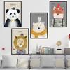 Adhesivos de pared estilo pintura decorativa Animal nórdico caricatura lindo autoadhesivo papel pintado de pared sala de estar dormitorio pintura hermano pipa