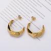 Aretes europeos y americanos transfronterizos retro estilo frío irregulares de acero de titanio elegantes que combinan con todo personalidad moda aretes chapados en oro para mujer