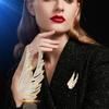 Elegante broche de lujo broche completo de circón chapado en cobre oro real fabricantes al por mayor una generación de cabello